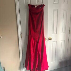 Red evening gown with mermaid tail design